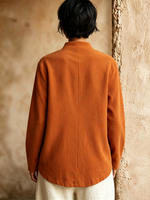 Elegant Chic Asymmetric Corduroy Tops