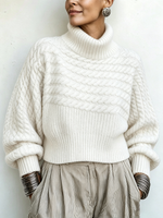 Cozy Vibrant Orange Turtleneck Sweate