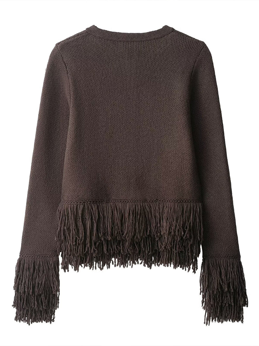 Stylish And Elegant Knit Cardigan With 3d Floral Appliqués.