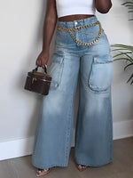 Casual Wide-leg Cargo Jeans
