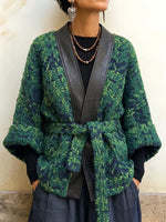 Elegant Textured Knit Wrap Jacket