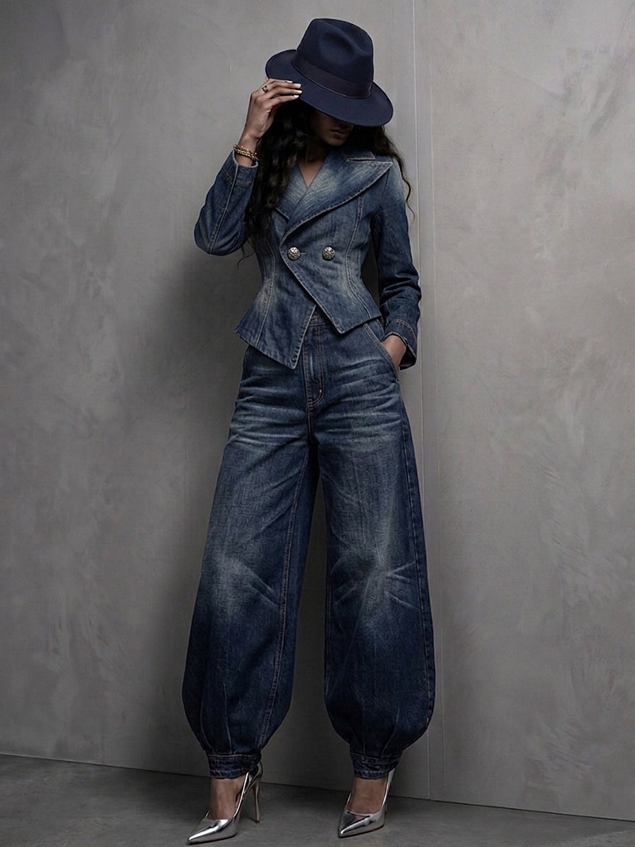 Sophisticated Plaid Cured-Hem Wide-Leg Trousers