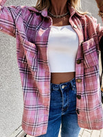Casual Loose Plaid Shirt-jacket