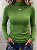 Classic, Versatile, Slim-fit High-neck Knit Top