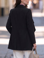 Women's Solid Color Waterfall Collar Long-sleeved Casual Loose Cardigan Jacket