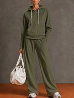 Casual Hooded Sweatshirt Two-piece Set