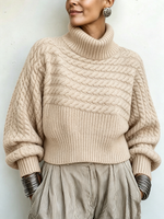 Cozy Vibrant Orange Turtleneck Sweate