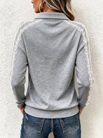 Casual Sweatshirt with Lace Paneling