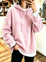 Cozy Casual Oversized Fake Two-piece Hoodie