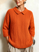 Cozy Cable-Knit Collared Sweater