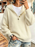 Casual Cozy Chic Hooded Thickened Knit Sweater