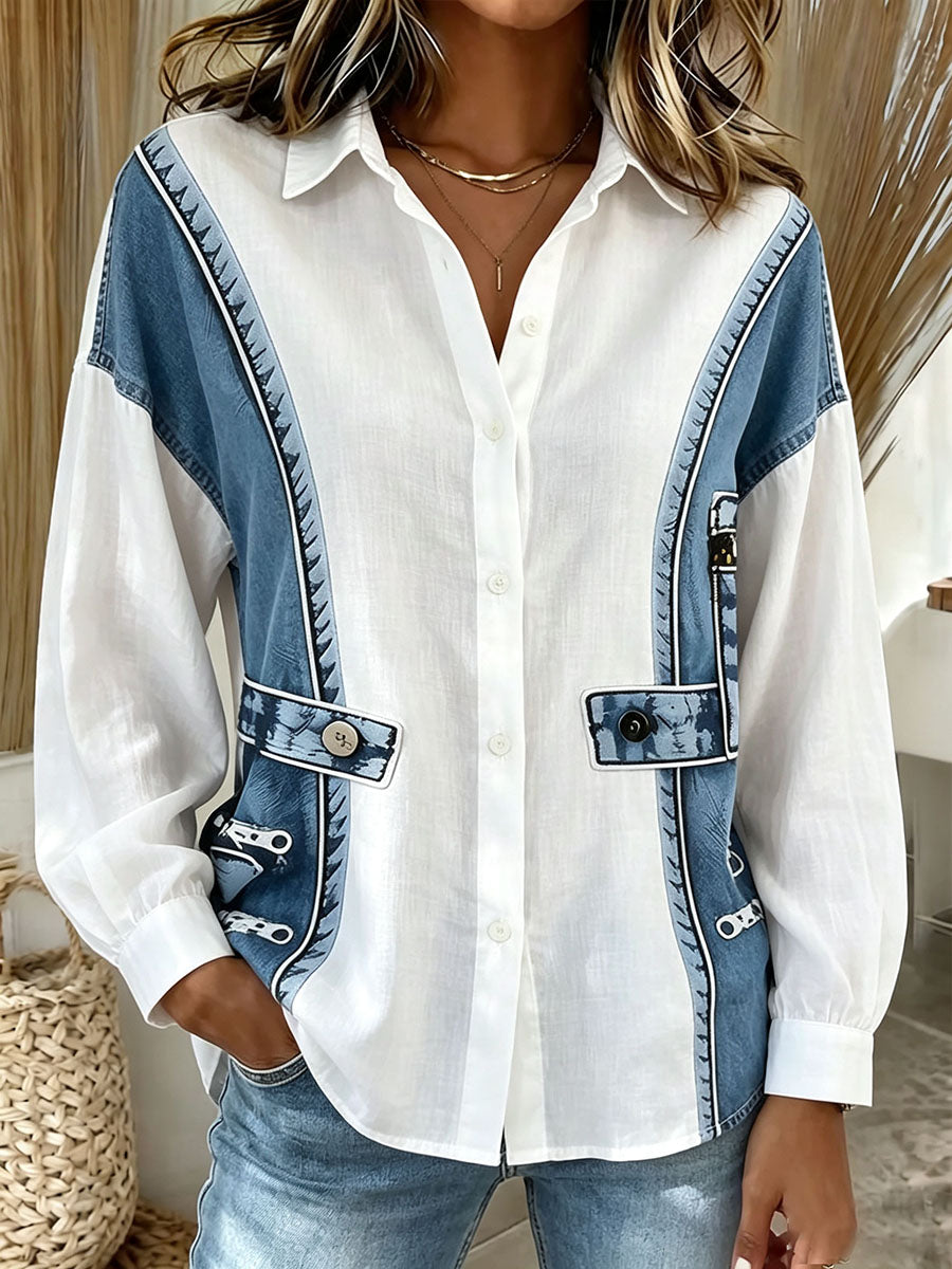 Casual Chic 3d Print Long-sleeve Shirt