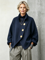 Casual Asymmetrical Wool Blend Jacket