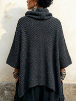 Vintage-style Chunky-knit Top With An Asymmetrical Zipper