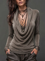 Glamorous Shimmer Two-piece Cowl Neck Top