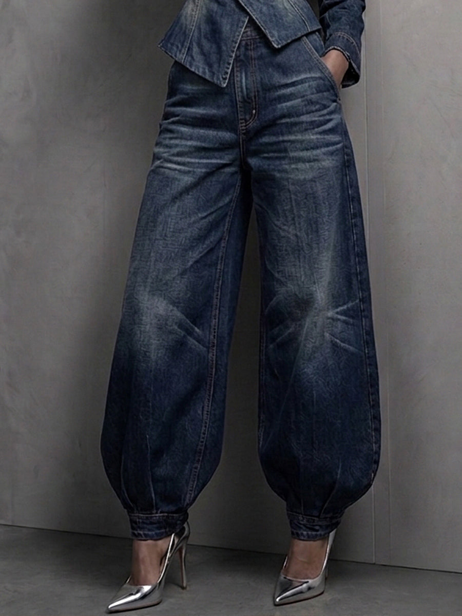 Sophisticated Plaid Cured-Hem Wide-Leg Trousers