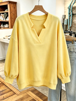 Cozy Cuffs V-neckline Oversized Sweatshirt