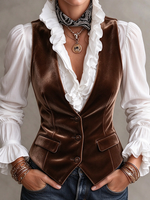 Casual Stylish Velvet Vest Top