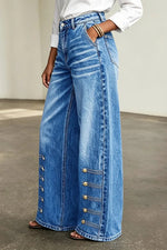 Stylish Casual Button-detail Jeans