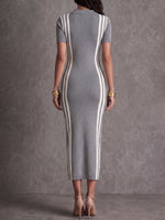 Women's Collared Short-sleeved Casual Slim-fit Bodycon Dress