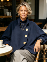 Casual Asymmetrical Wool Blend Jacket