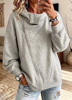Casual Asymmetric Zip-up Hoodie