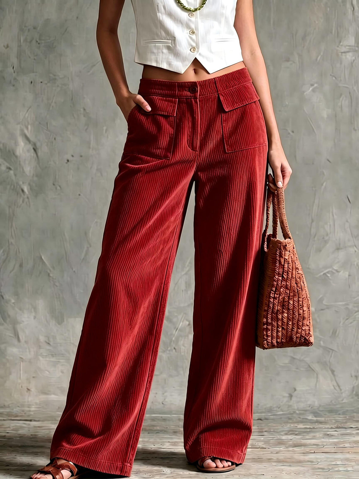 High Quality Corduroy Wide-Leg Pants