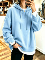 Cozy Casual Oversized Fake Two-piece Hoodie