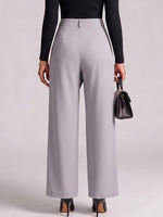 Women's Solid Color High-waisted Casual Loose Wide-leg Pants