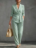 Elegant Lace-up Suit Set