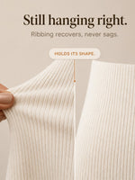 Cowl-Neck Ribbed Knit Sweater Dress
