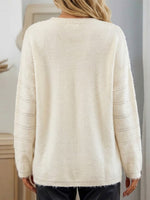 Knitted Sweater With Diamond Cut-out And Textured Dot Pattern