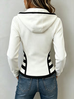 Casual Color-block Zip-up Hoodie