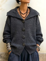 Cozy Ribbed Oversized Button-Front Cardigan