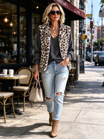 Bold Leopard Casual Stylish Leopard Plush Vest