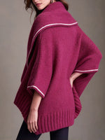 Cozy Draped Shawl-Collar Knit Cardigan