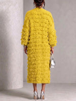 Loose-fit Knitted Cardigan With Fringe Details