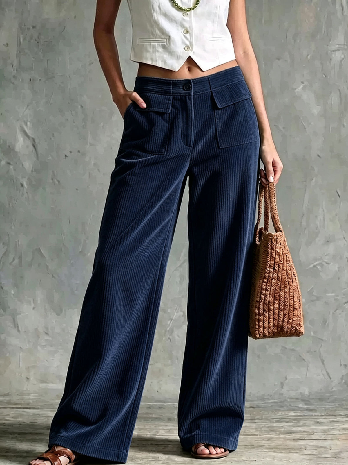 High Quality Corduroy Wide-Leg Pants