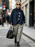 Casual Asymmetrical Wool Blend Jacket