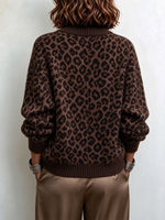 Bold Leopard Print Knit Cardigan