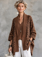 Boho Bold Leopard Knit Patchwork Cardigan