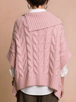 Chic Cable-knit Cape-style Sweater