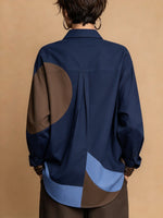Casual Color-block Pure Cotton Shirt