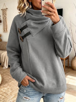 Cozy Asymmetric Cowl-Neck Pullover