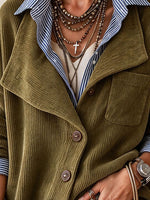 Chic Relaxed Layered Corduroy Jacke Top