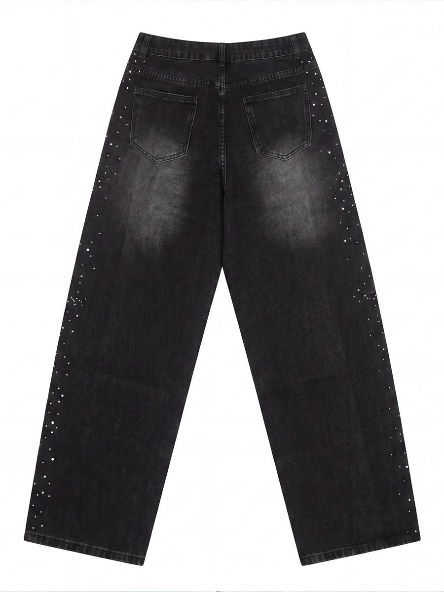 Casual Rhinestone-embellished Jeans