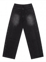 Casual Rhinestone-embellished Jeans