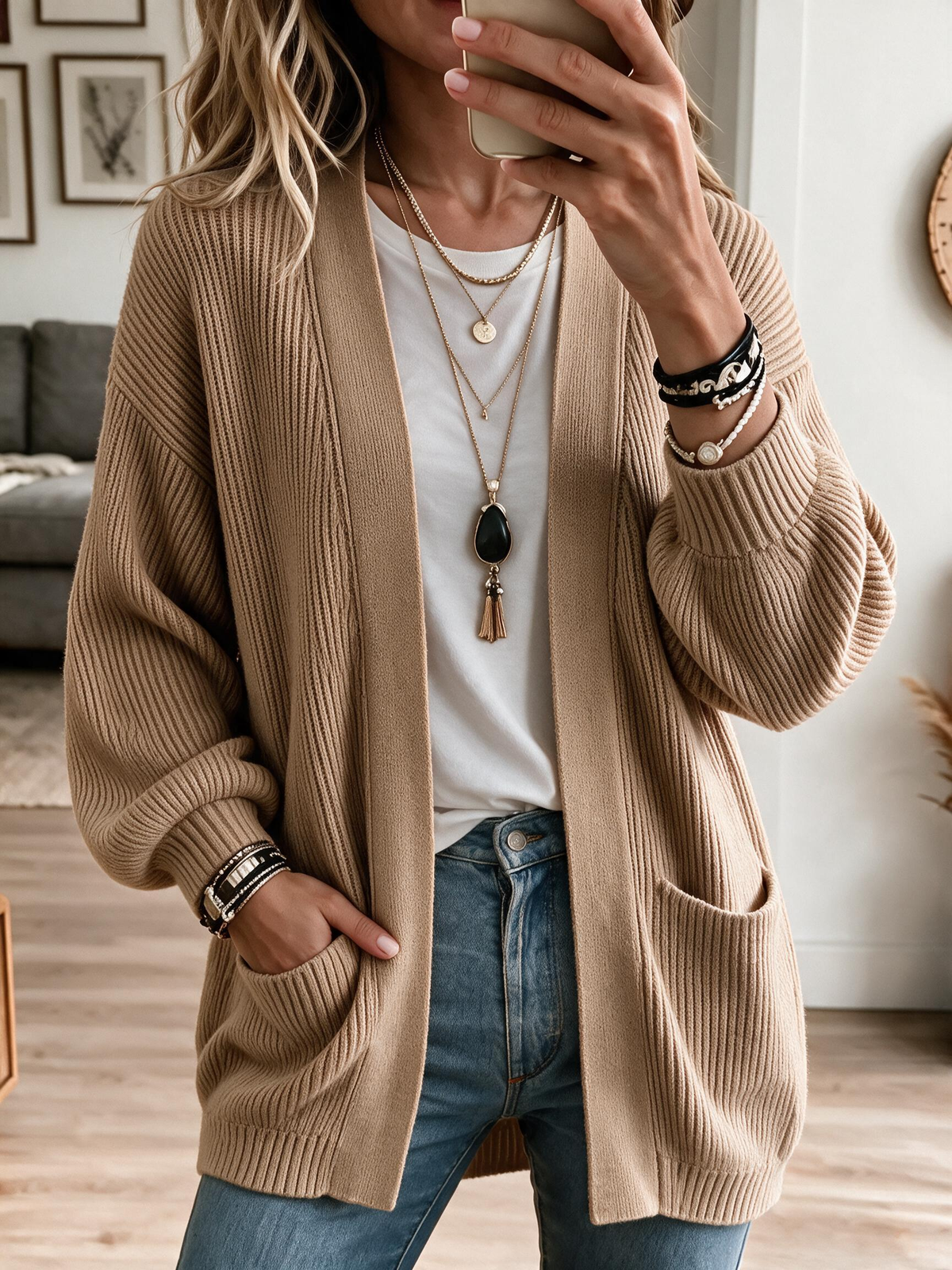 100% Organic Cotton Oversized Cardigan