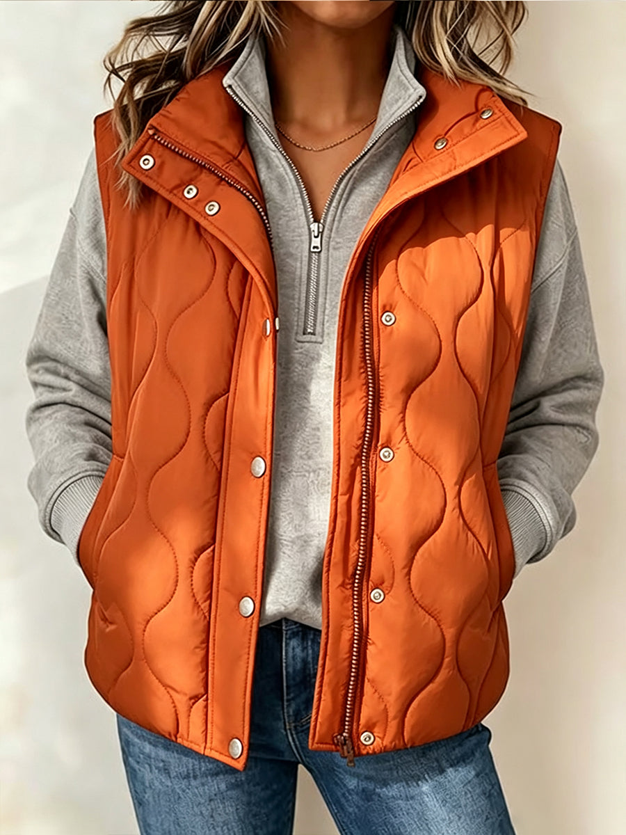 Casual Quilted Stand-collar Vest