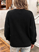 Cozy Chic Heart-stitch Knitted Sweater